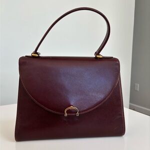 Vintage Cartier Must de Cartier Bordeaux Leather Top Handle Bag Handbag